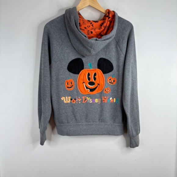 Disneyland Mickey Mouse Pumpkin Halloween Hoodie Adult M Embroidered 2020 Zip Up - Picture 12 of 12